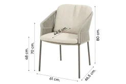 Taste Florence/Manolo 4-persoons Deens ovale tuinset 180x95 cm. - Terre