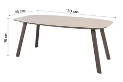 Taste Florence/Manolo 4-persoons Deens ovale tuinset 180x95 cm. - Terre
