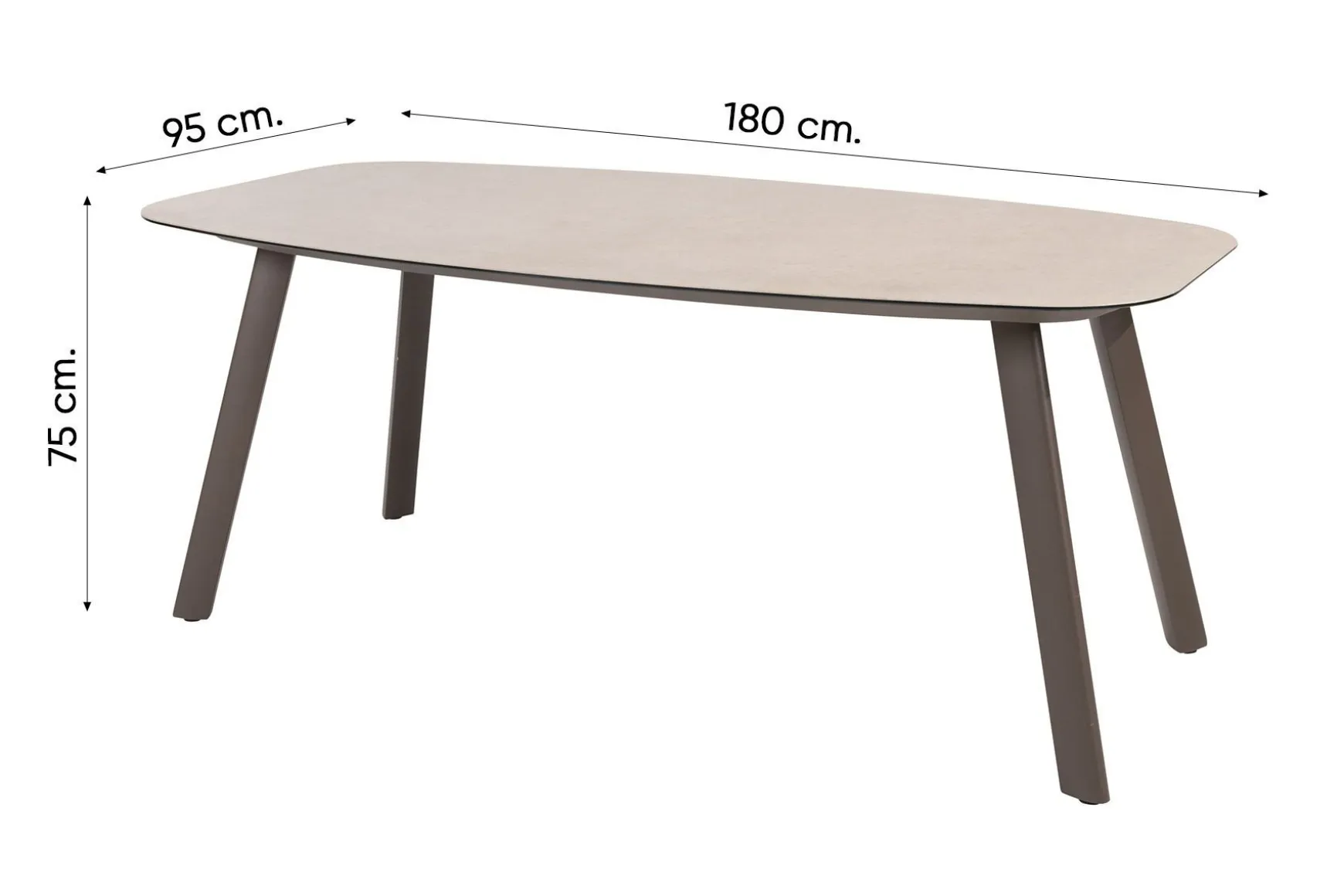 Taste Florence/Manolo 4-persoons Deens ovale tuinset 180x95 cm. - Terre