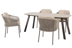 Taste Florence/Manolo 4-persoons Deens ovale tuinset 180x95 cm. - Terre
