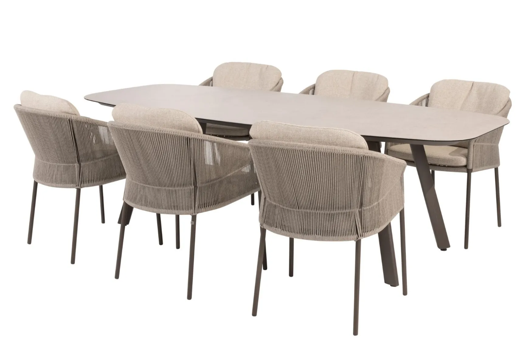 Taste Florence/Manolo 6-persoons Deens ovale tuinset 240x103 cm. - Terre