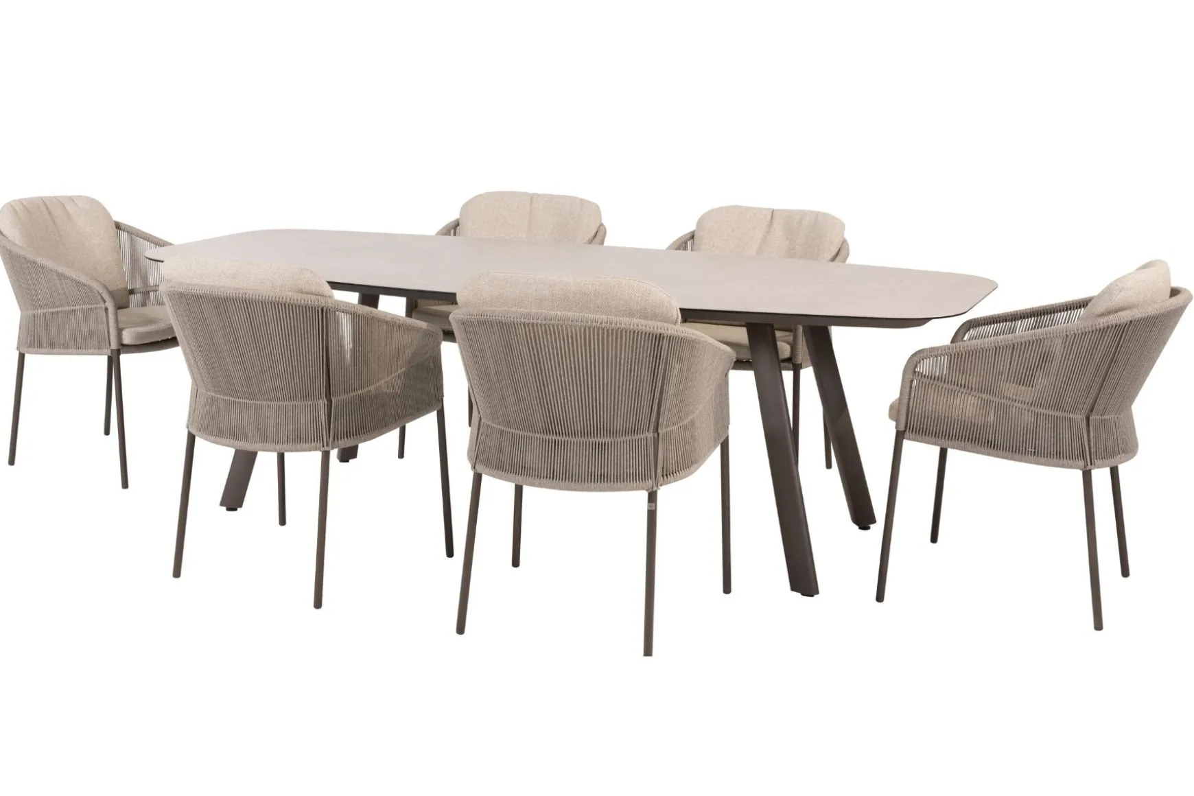 Taste Florence/Manolo 6-persoons Deens ovale tuinset 240x103 cm. - Terre