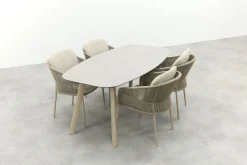 Taste Florence/Manolo 4-persoons Deens ovale tuinset 180x95 cm. - Latte