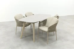 Taste Florence/Manolo 4-persoons Deens ovale tuinset 180x95 cm. - Latte