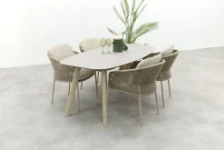 Taste Florence/Manolo 4-persoons Deens ovale tuinset 180x95 cm. - Latte