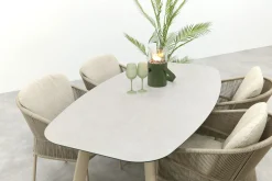 Taste Florence/Manolo 4-persoons Deens ovale tuinset 180x95 cm. - Latte