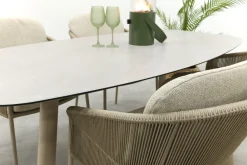 Taste Florence/Manolo 4-persoons Deens ovale tuinset 180x95 cm. - Latte