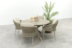 Taste Florence/Prado 4-persoons ronde dining tuinset Ø130 cm. - Latte