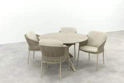 Taste Florence/Prado 4-persoons ronde dining tuinset Ø130 cm. - Latte