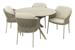 Taste Florence/Prado 4-persoons ronde dining tuinset Ø130 cm. - Latte