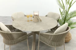 Taste Florence/Prado 4-persoons ronde dining tuinset Ø130 cm. - Latte