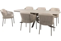 Taste Florence/Prado 6-persoons Deens ovale tuinset 240x105 cm. - Terre