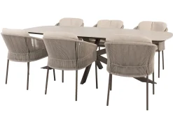 Taste Florence/Prado 6-persoons Deens ovale tuinset 240x105 cm. - Terre