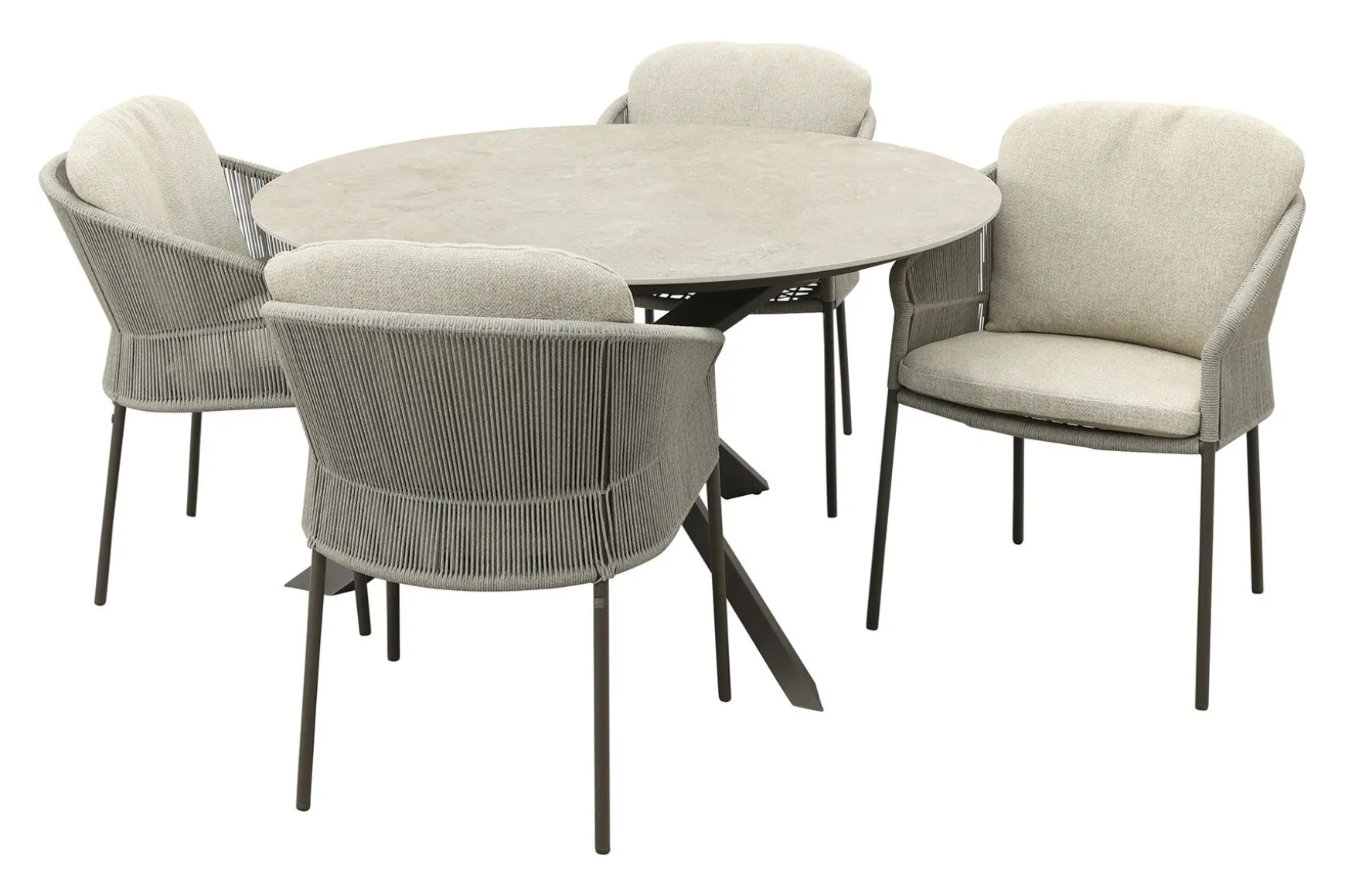 Taste Florence/Prado 4-persoons ronde dining tuinset Ø130 cm. - Terre