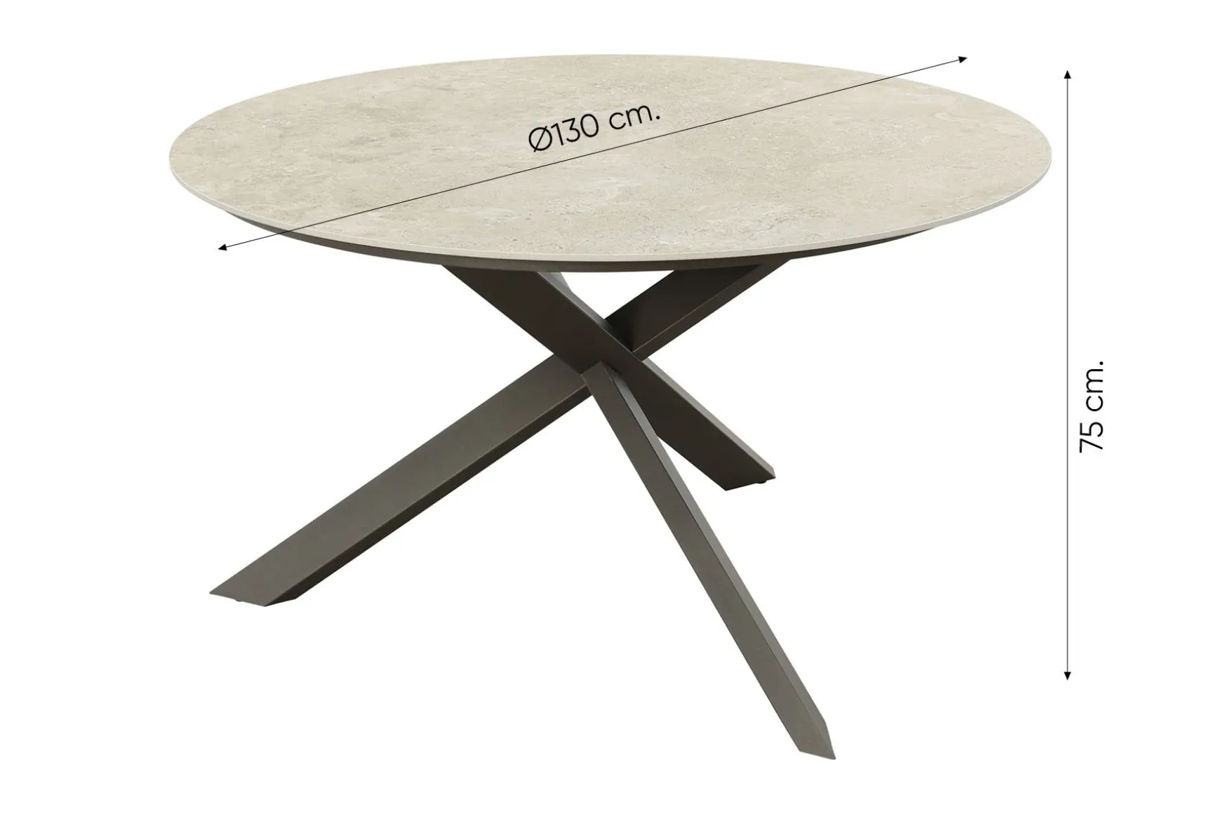 Taste Florence/Prado 4-persoons ronde dining tuinset Ø130 cm. - Terre
