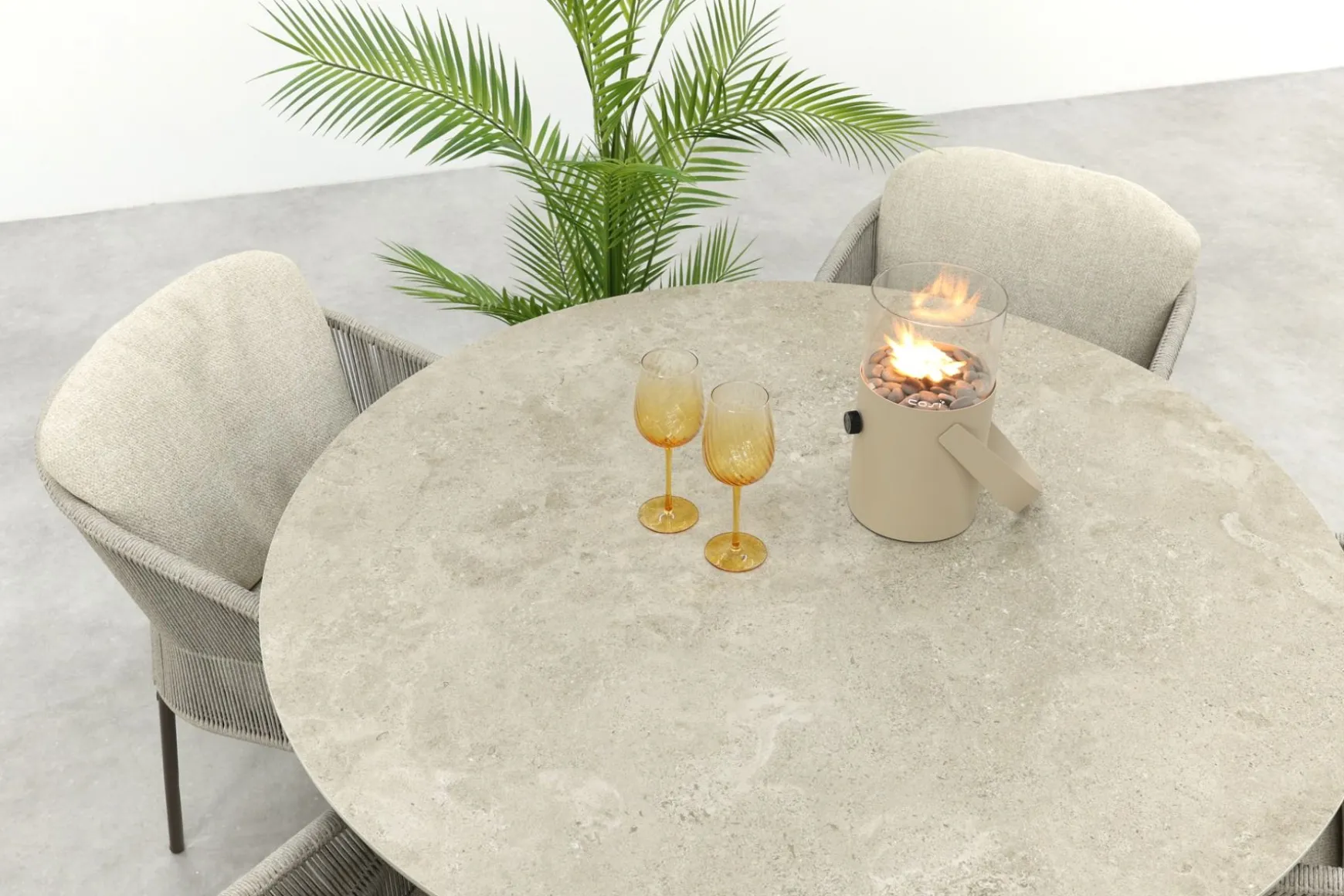 Taste Florence/Prado 4-persoons ronde dining tuinset Ø130 cm. - Terre