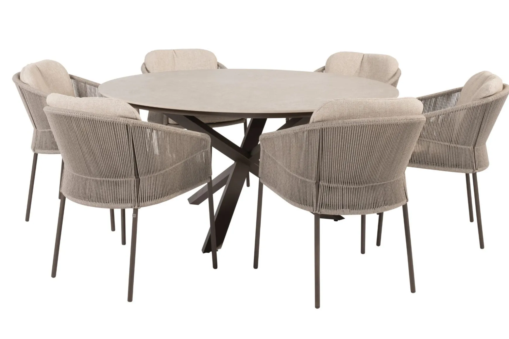 Taste Florence/Prado 6-persoons ronde dining tuinset Ø160 cm. - Terre