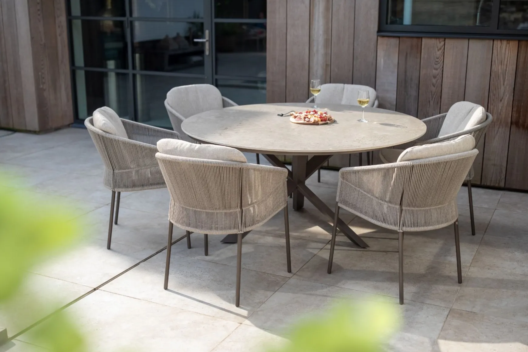 Taste Florence/Prado 6-persoons ronde dining tuinset Ø160 cm. - Terre
