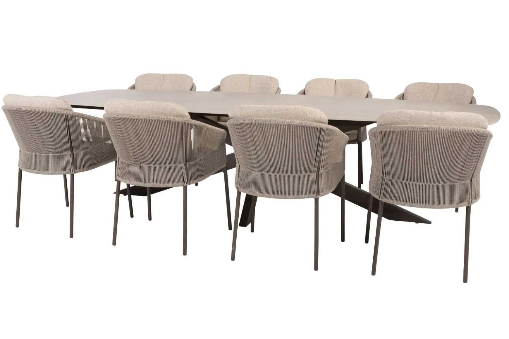 Taste Florence/Prado 8-persoons Deens ovale tuinset 300x110 cm. - Terre