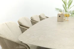 Taste FLorence/Prado 8-persoons Deens ovale dining tuinset 300x110 cm. - Latte