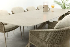 Taste FLorence/Prado 8-persoons Deens ovale dining tuinset 300x110 cm. - Latte