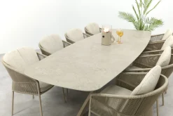 Taste FLorence/Prado 8-persoons Deens ovale dining tuinset 300x110 cm. - Latte