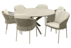 Taste Florence/Prado 6-persoons ronde dining tuinset Ø160 cm. - Latte