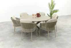 Taste Florence/Prado 6-persoons ronde dining tuinset Ø160 cm. - Latte