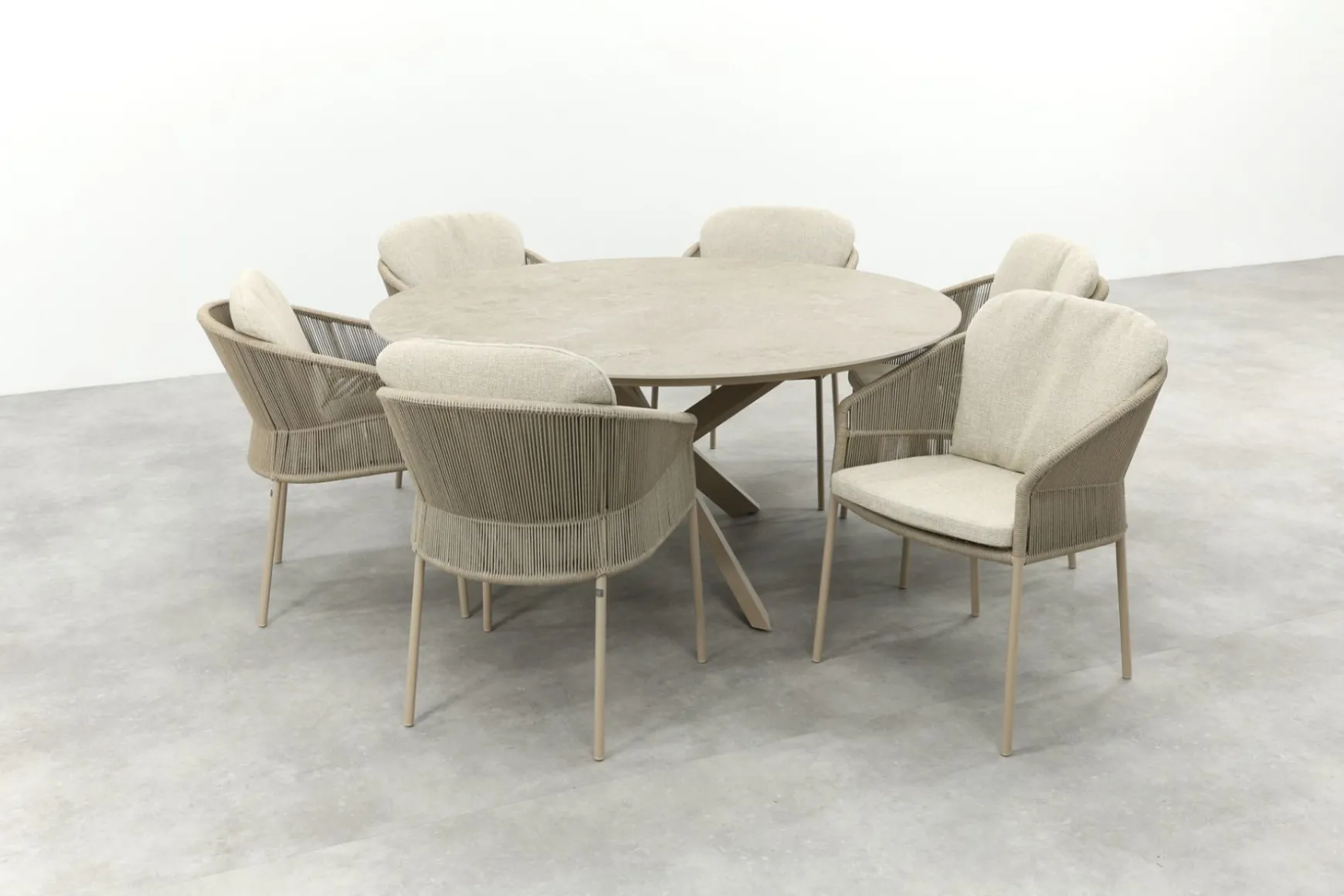 Taste Florence/Prado 6-persoons ronde dining tuinset Ø160 cm. - Latte