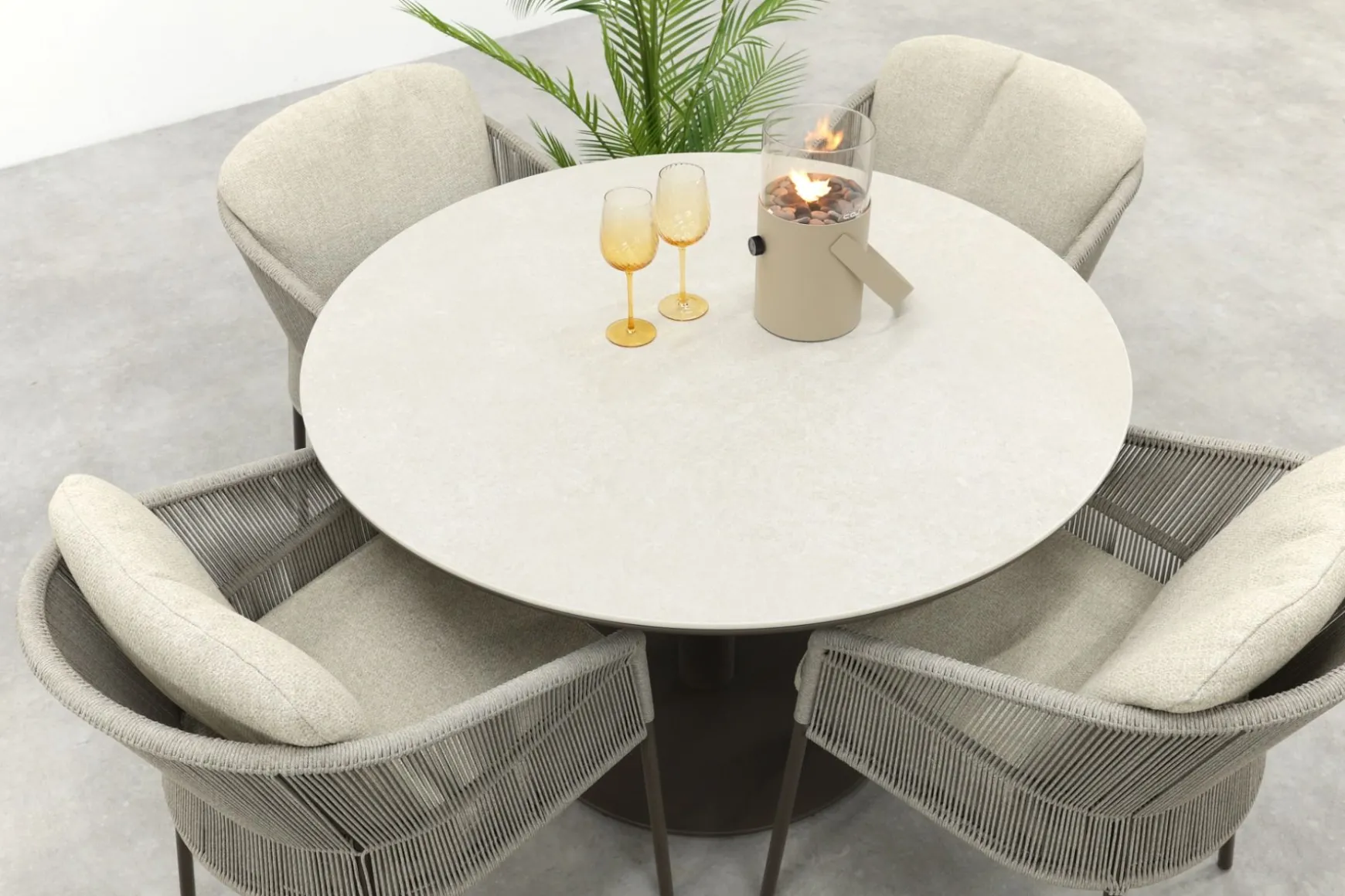 Taste Florence/Rodez ronde 4-persoons tuinset Ø120 cm. - Terre