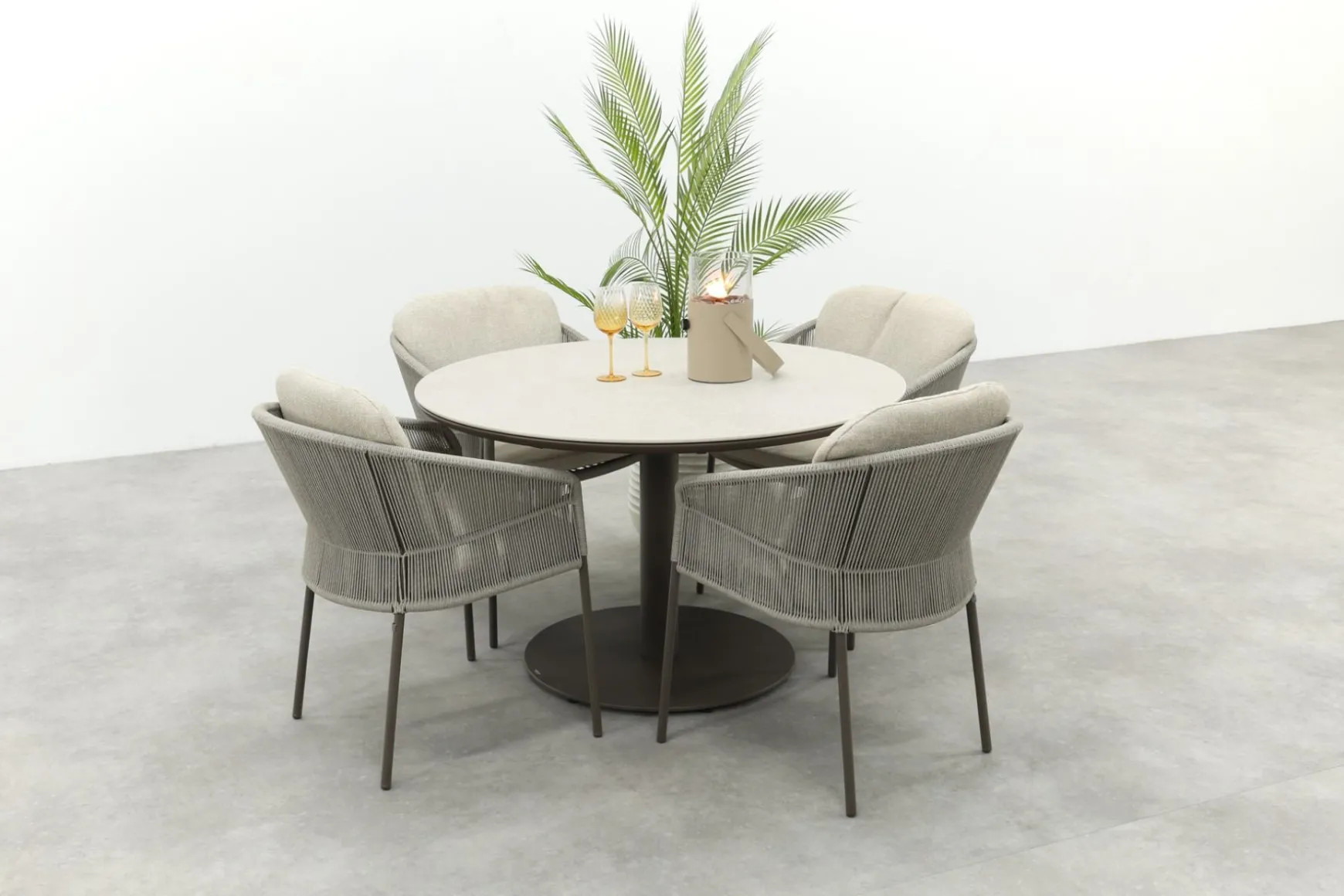 Taste Florence/Rodez ronde 4-persoons tuinset Ø120 cm. - Terre