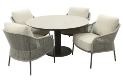 Taste Florence/Sarah ronde low dining tuinset Ø130 cm.- Terre