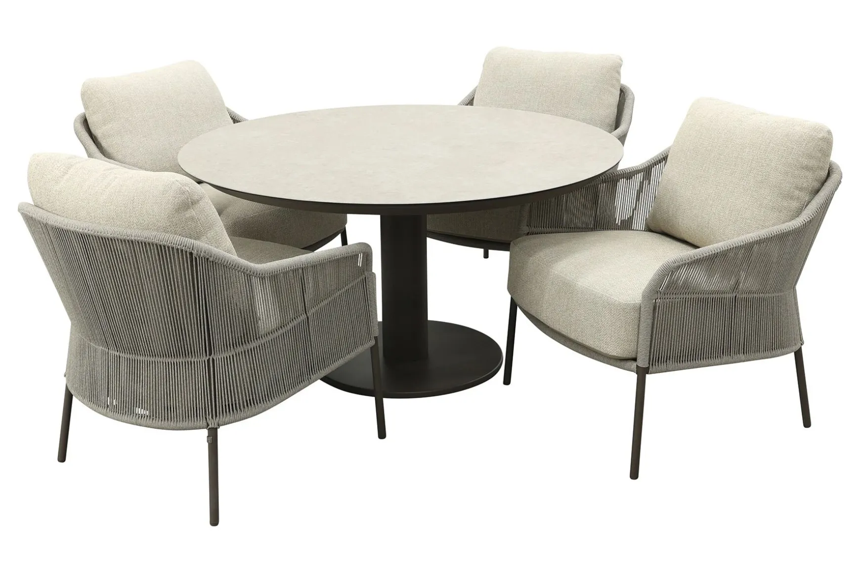 Taste Florence/Sarah ronde low dining tuinset Ø130 cm.- Terre