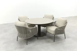 Taste Florence/Sarah ronde low dining tuinset Ø130 cm.- Terre