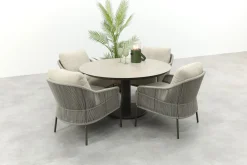 Taste Florence/Sarah ronde low dining tuinset Ø130 cm.- Terre