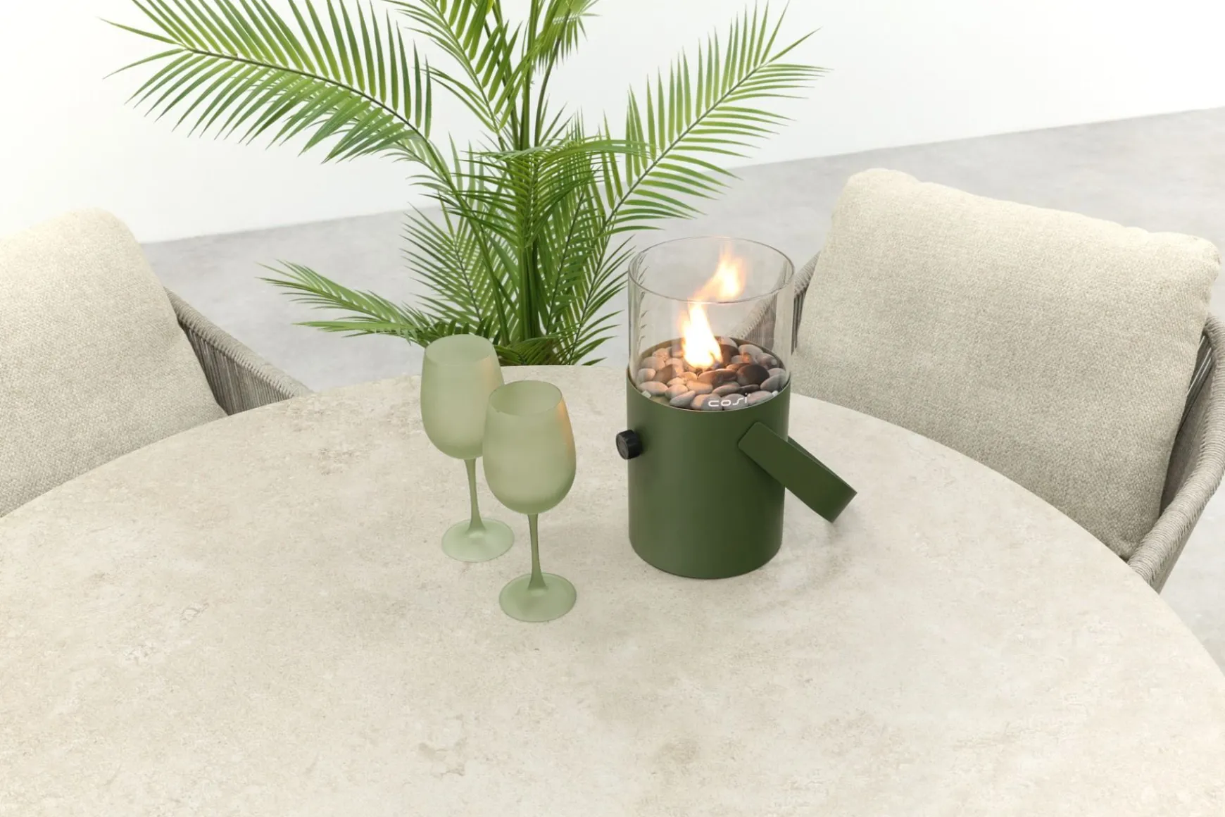 Taste Florence/Sarah ronde low dining tuinset Ø130 cm.- Terre