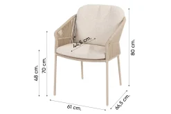 Taste Florence/Ventaro ovale tuinset voor 6 personen 240x115 cm. - Latte