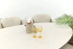 Taste Florence/Ventaro ovale tuinset voor 6 personen 240x115 cm. - Latte