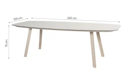 Taste Manolo Deens ovale tuintafel 240x103 cm. - Latte