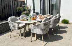 Taste Manolo Deens ovale tuintafel 240x103 cm. - Latte