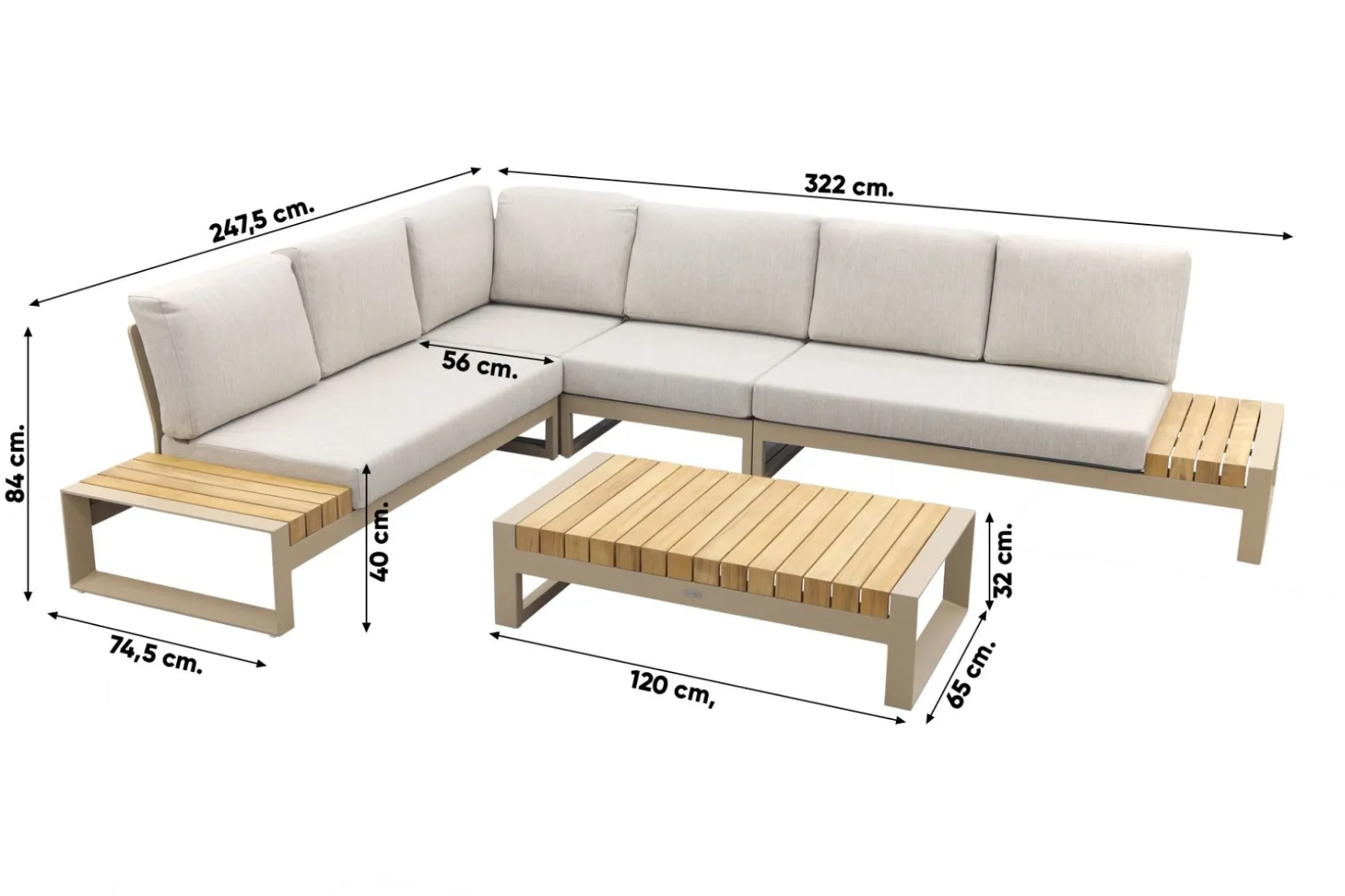 Taste Matisse loungeset - Latte - 5 delig