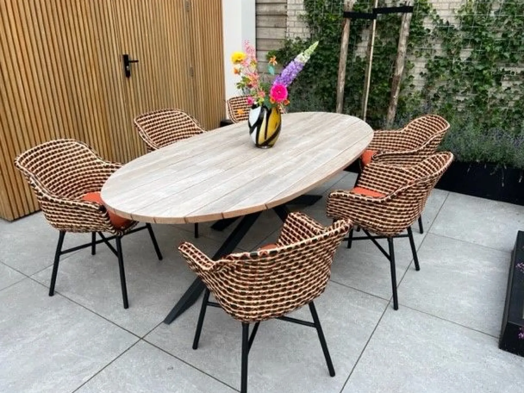 Taste Prado Ellips ovale tuintafel - 240x115 cm. - Antraciet