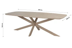 Taste Prado keramische Deens ovale tuintafel 240x105 cm. - Latte