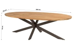 Taste Prado ovale tuintafel 240x115 cm - teak/terre