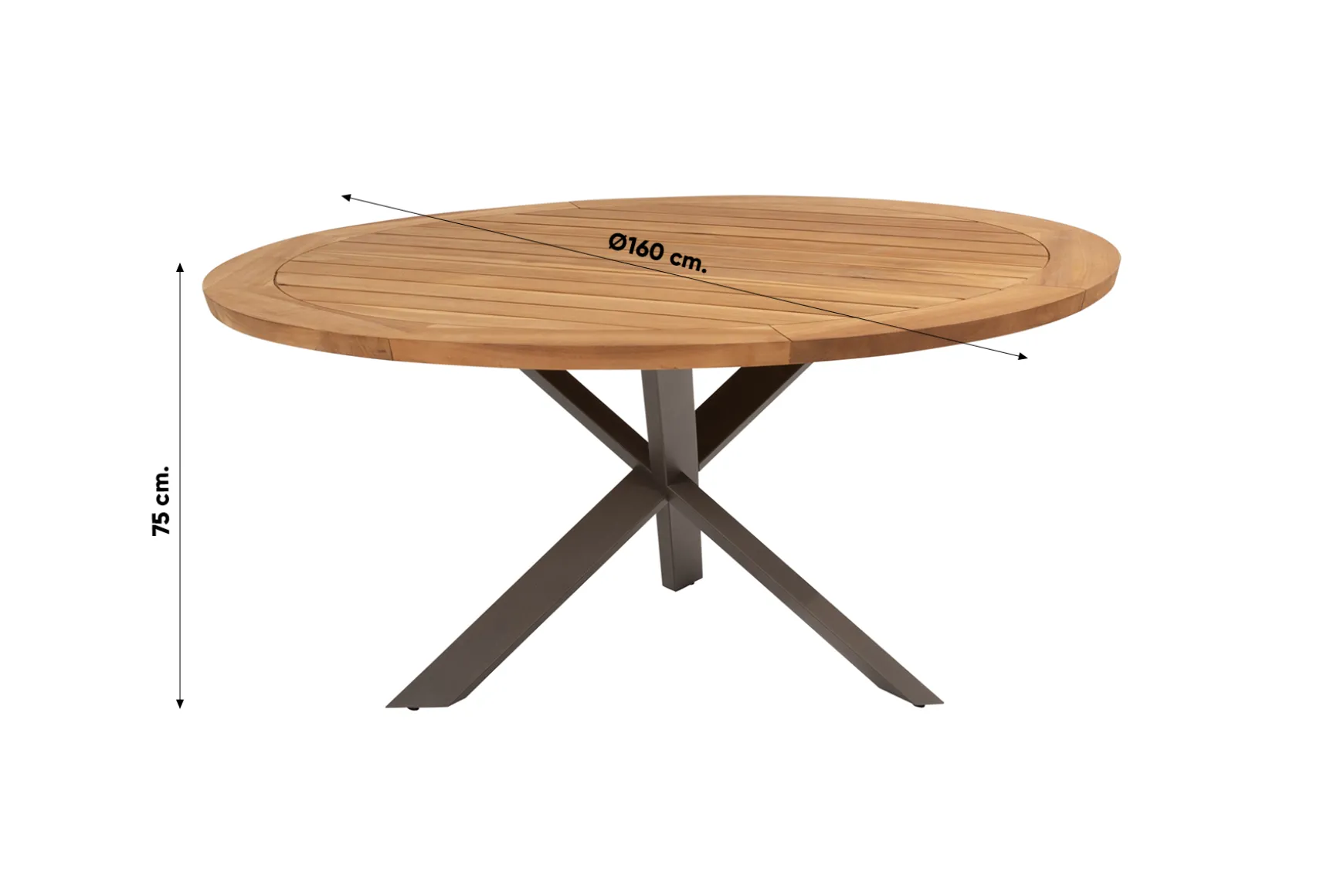 Taste Prado ronde tuintafel Ø160 cm. + draaiplateau - terre