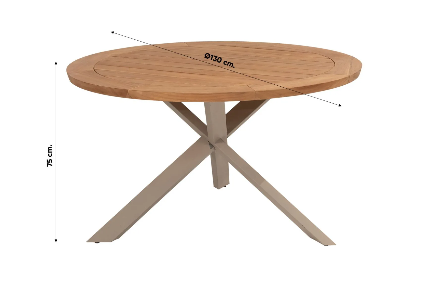 Taste Prado ronde tuintafel Ø130 cm. - latte