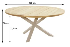 Taste Prado tuintafel - 160 cm. rond - latte