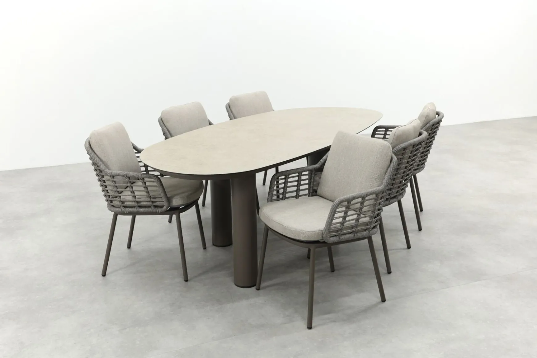 Taste Puglia/Denia 6-persoons organische tuinset 240x105 cm. - Terre