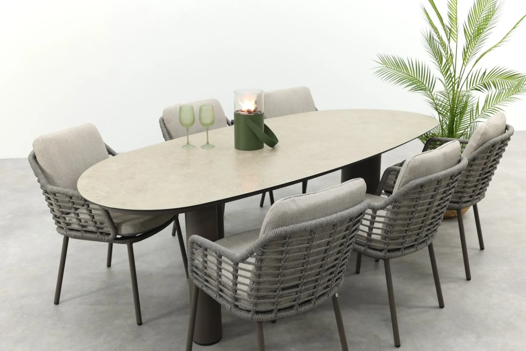 Taste Puglia/Denia 6-persoons organische tuinset 240x105 cm. - Terre