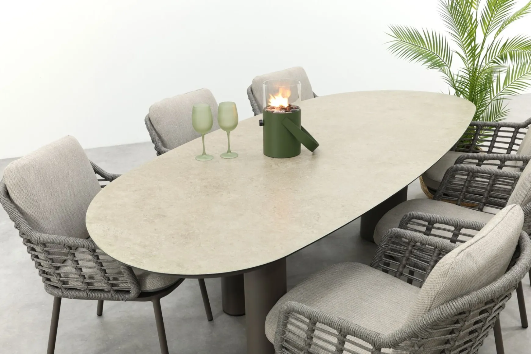 Taste Puglia/Denia 6-persoons organische tuinset 240x105 cm. - Terre